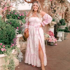 Tularosa Morgan Midi Dress in Fuchsia Tie Dye